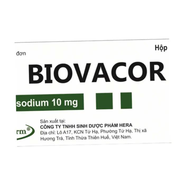 Biovacor 10mg (3 vỉ x 10 viên) - Hạ cholesterol máu và dự phòng về máu và tim mạch