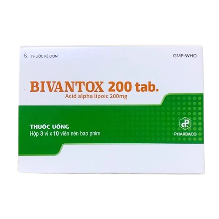 Bivantox 200 (3 vỉ x 10 viên) - Điều trị đau dây thần kinh, rối loạn cảm giác ở người tiểu đường