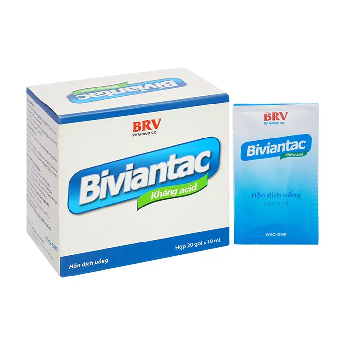Biviantac BRV (20 gói x 10 ml) - Điều trị triệu chứng ăn không tiêu, đầy hơi