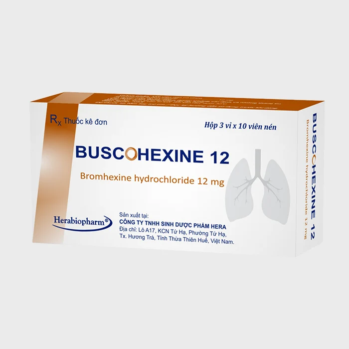 Buscohexine 12 - Điều trị các bệnh về đường hô hấp đặc trưng bởi ho có đờm nhớt