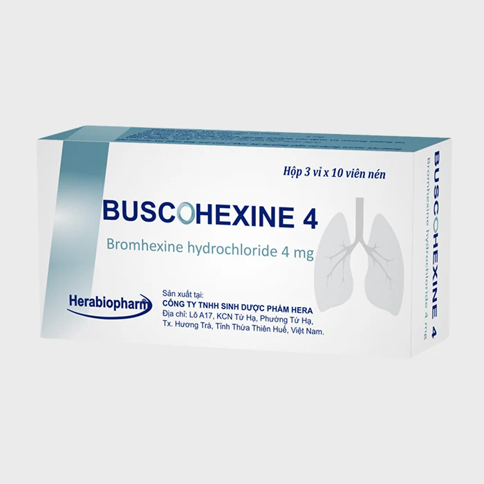 Buscohexine 4 - Điều trị các bệnh về đường hô hấp đặc trưng bởi ho có đờm nhớt