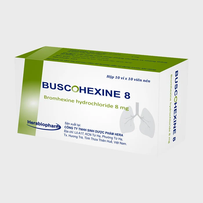 Buscohexine 8 - Điều trị các bệnh về đường hô hấp đặc trưng bởi ho có đờm nhớt