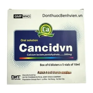 Cancidvn 10ml (Hộp 6 vỉ x 5 ống 10 ml) - Điều trị thiếu hụt calci do cơ thể