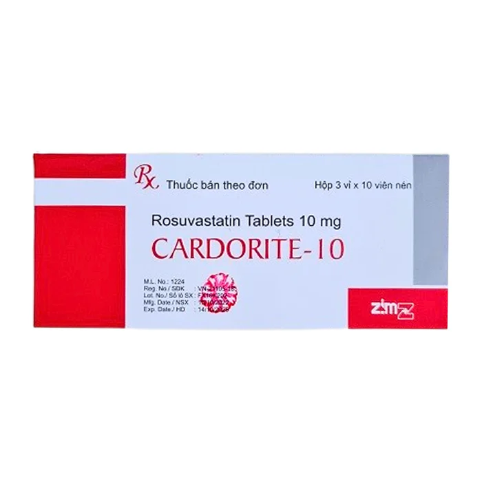 Cardorite-10 (3 vỉ x 10 viên) - Giảm lượng cholesterol toàn phần