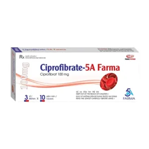 Ciprofibrate-5a Farma 100mg (Hộp 3 vỉ x 10 viên) - Điều trị các chứng tăng lipid máu như tăng cholesterol máu, tăng triglycerid máu