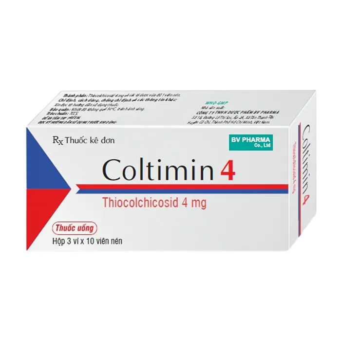 Coltimin 4 (3 vỉ x 10 viên) - Hỗ trợ điều trị các co thắt cơ gây đau trong bệnh lý cột sống cấp tính