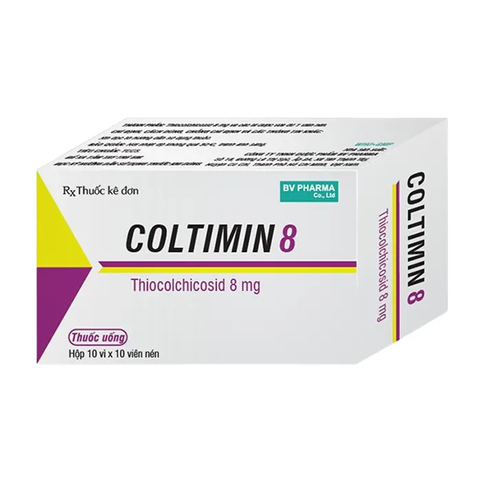 Coltimin 8 (3 vỉ x 10 viên) - Hỗ trợ điều trị các co thắt cơ gây đau trong bệnh lý cột sống cấp tính