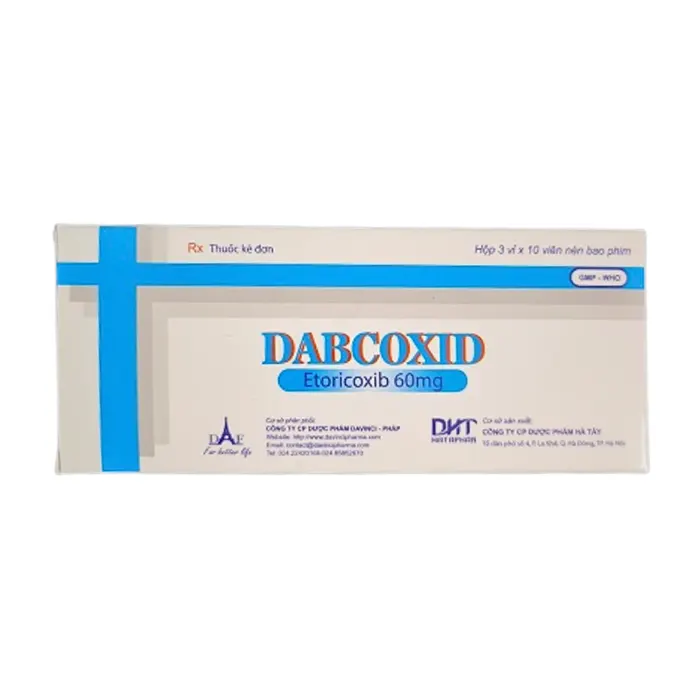 Dabcoxid 60mg (Hộp 3 vỉ x 10 viên) - điều trị giảm đau chống viêm xương khớp