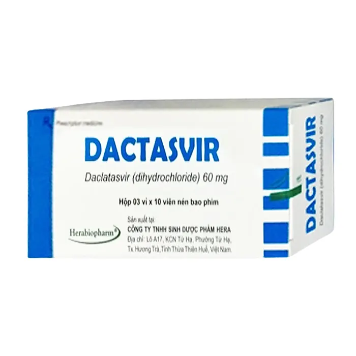 Dactasvir 60mg (3 vỉ x 10 viên) - Sử dụng phối hợp với thuốc trong điều trị nhiễm virus viêm gan C