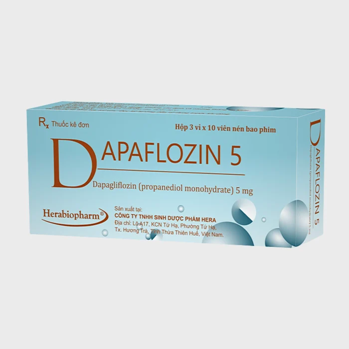 Dapafllozin 5 (3 vỉ x 10 viên) - Điều trị bệnh đái tháo đường týp 2
