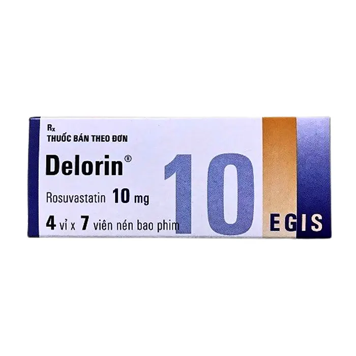 Delorin 10mg (4 vỉ x 7 viên) - Điều trị tăng cholesterol máu