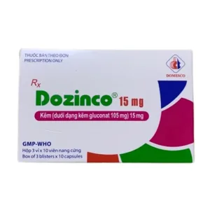 Dozinco 15mg (Hộp 3 vỉ x 10 viên) - Điều trị tiêu chảy, thiếu kẽm, suy dinh dưỡng