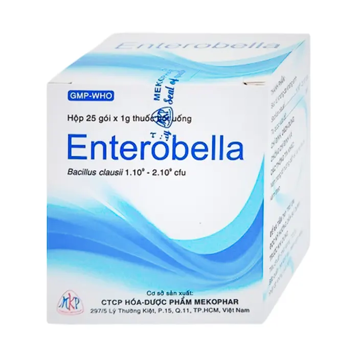 Enterobella Mekophar (25 gói x 1g) - Điều trị và phòng ngừa rối loạn vi sinh đường ruột