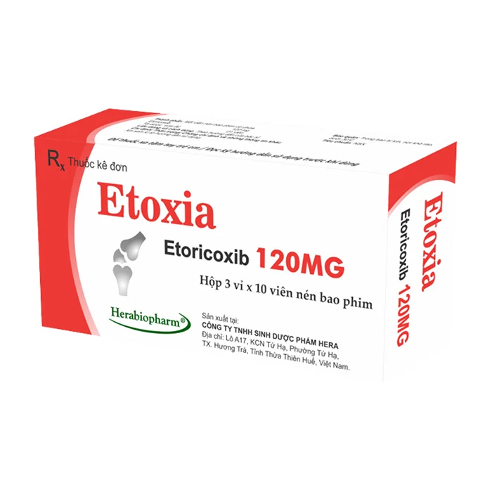 Etoxia 120mg (3 vỉ x 10 viên) - Điều trị thoái hóa khớp, viêm khớp dạng thấp, viêm đốt sống dính khớp