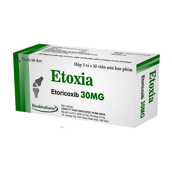 Etoxia 30mg (3 vỉ x 10 viên) - Điều trị thoái hóa khớp, viêm khớp dạng thấp, viêm đốt sống dính khớp