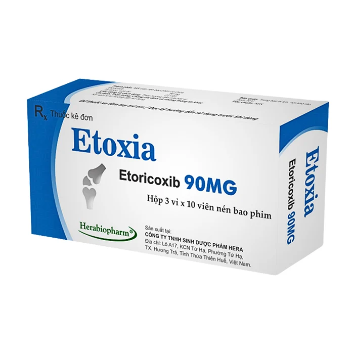 Etoxia 90mg (3 vỉ x 10 viên) - Điều trị thoái hóa khớp, viêm khớp dạng thấp, viêm đốt sống dính khớp