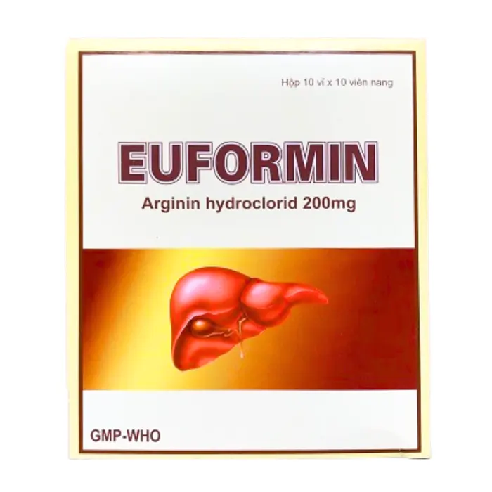 Euformin 200 (Hộp 10 vỉ x 10 viên) - Hỗ trợ điều trị khó tiêu, tăng cường chức năng gan, bảo vệ gan, tăng ure máu