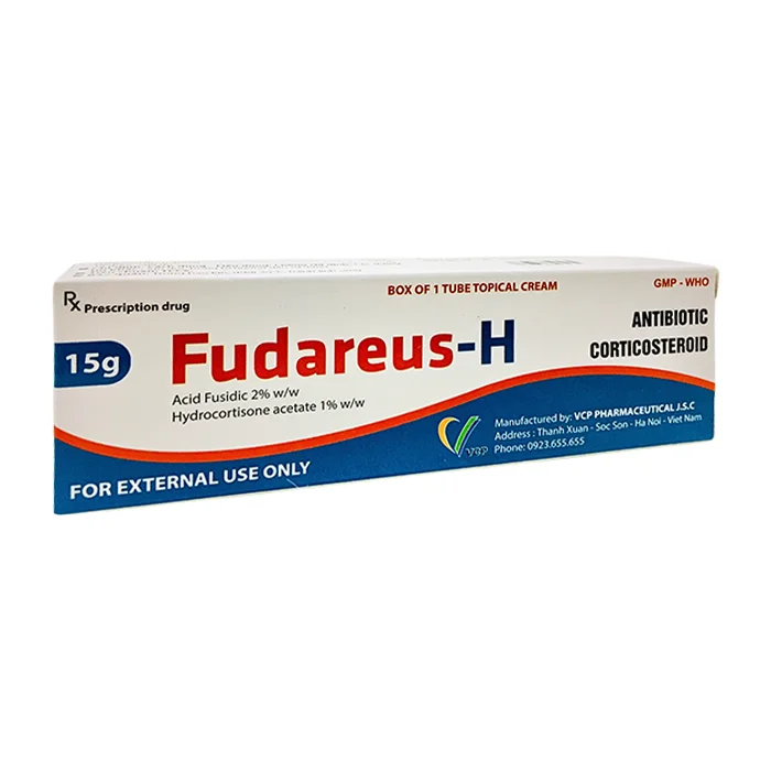 Fudareus-H (Hộp 1 tuýp 15g) - Điều trị cho bệnh Eczema và các bệnh viêm da có tình trạng nhiễm khuẩn