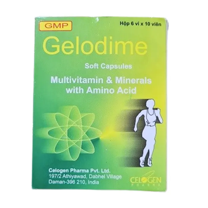 Gelodime (Hộp 6 vỉ x 10 viên) - Điều trị các bệnh do thiếu vitamin, bổ sung chất khoáng chất
