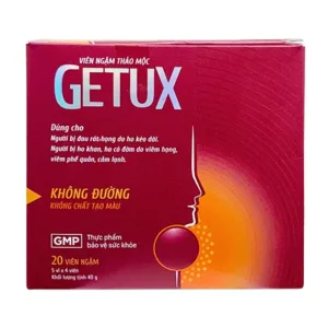 Viên ngậm thảo mộc Getux (5 vỉ × 4 viên) - Giúp thanh họng, hỗ trợ hạn chế ho nhiều, giảm tăng tiết đờm