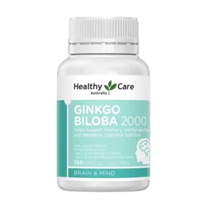 Healthy Care Ginkgo Biloba 2000 (lọ 100 viên) - Giúp tăng cường tuần hoàn máu não