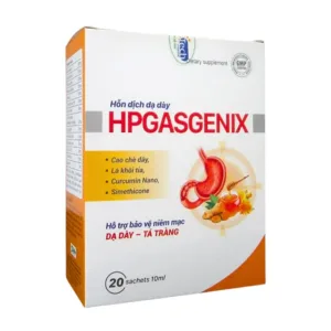 Hỗn Dịch Dạ Dày Hpgasgenix (Hộp 20 gói) - Giảm đau tức thì, trung hoà dịch vị, giảm đầy bụng, ợ nóng, đau thượng vị