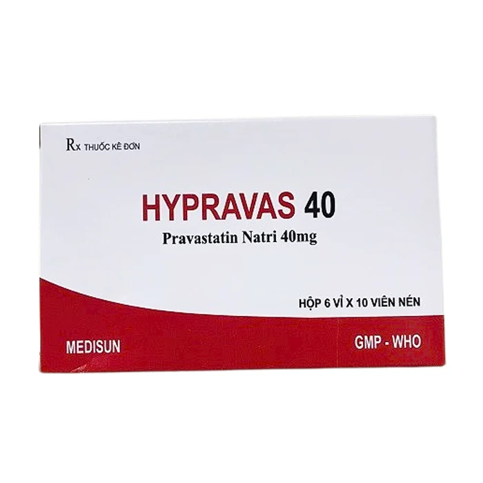 Hypravas 40 (6 vỉ x 10 viên) - Điều trị tăng cholesterol máu, dự phòng tiên phát