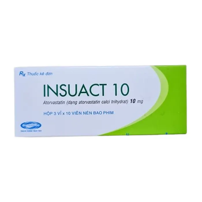 Insuact 10mg (3 vỉ x 10 viên) - Điều trị mỡ máu cao