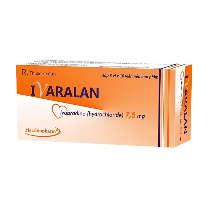 Ivaralan 7.5mg (3 vỉ x 10 viên) - Điều trị triệu chứng của cơn đau thắt ngực ổn định mạn tính