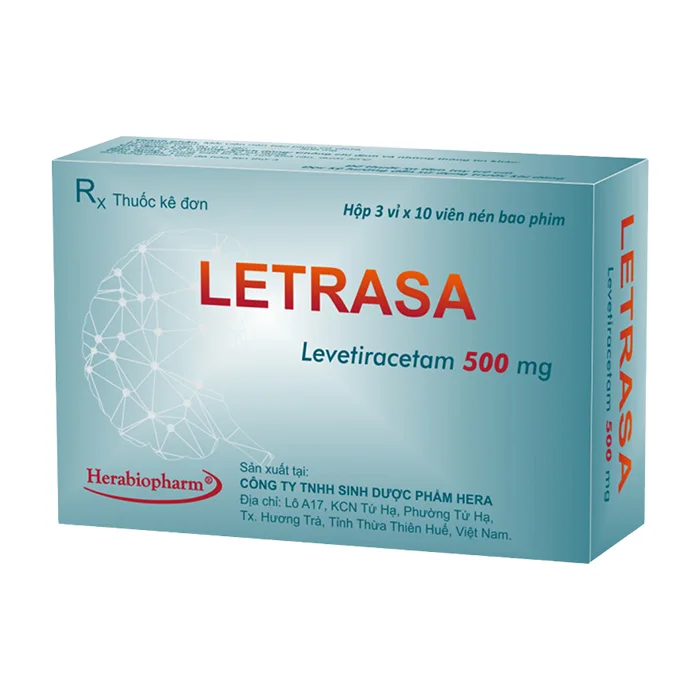 Letrasa 500mg (Hộp 03 vỉ x 10 viên) - Điều trị các cơn co giật khởi phát cục bộ