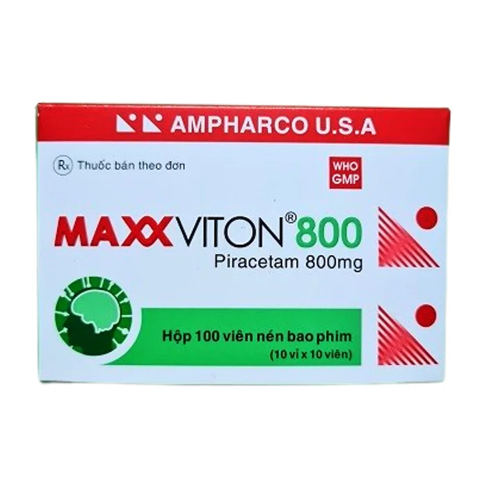 MaxxViton 800 (10 vỉ x 10 viên) - Điều trị triệu chứng chóng mặt, nghiện rượu