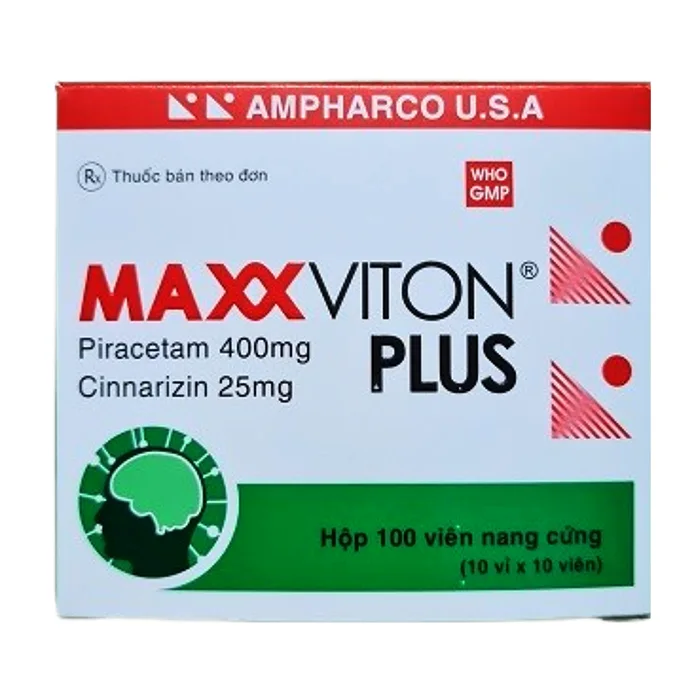 MaxxViton Plus 400mg/25mg (10 vỉ x 10 viên) - Điều trị rối loạn tiền đình