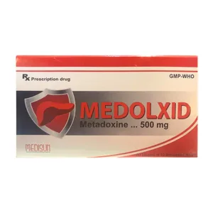 Medolxid 500mg Metadoxine - Điều trị chứng nhiễm độc rượu cấp tính, gan nhiễm mỡ do rượu, hỗ trợ điều trị bệnh gan cấp tính và mạn tính