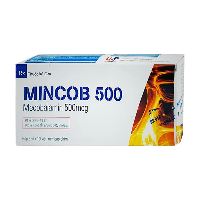 Mincob 500 (3 vỉ x 10 viên) - Điều trị và dự phòng thiếu vitamin B12