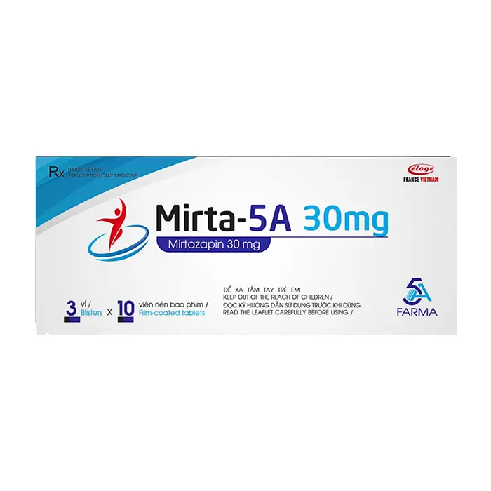 Mirta-5A 30mg (3 vỉ x 10 viên) - Điều trị trầm cảm