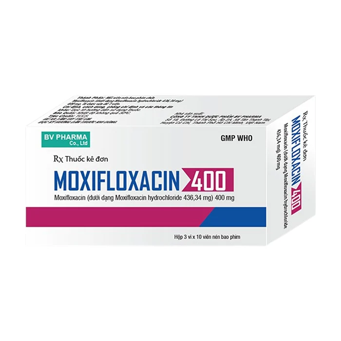 Moxifloxacin 400 (3 vỉ x 10 viên) - Điều trị các bệnh nhiễm khuẩn