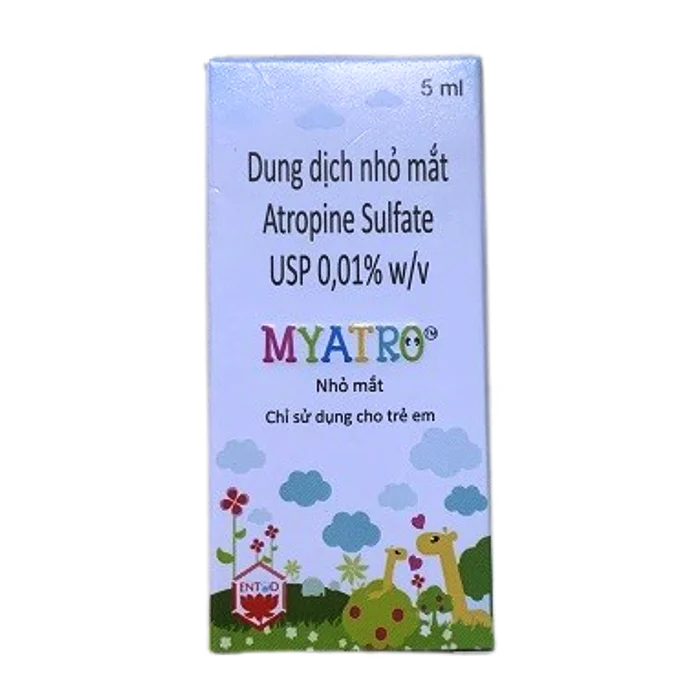 Myatro 0,01% (Hộp 01 lọ x 5ml) - Sử dụng để kiểm soát cận thị ở trẻ em