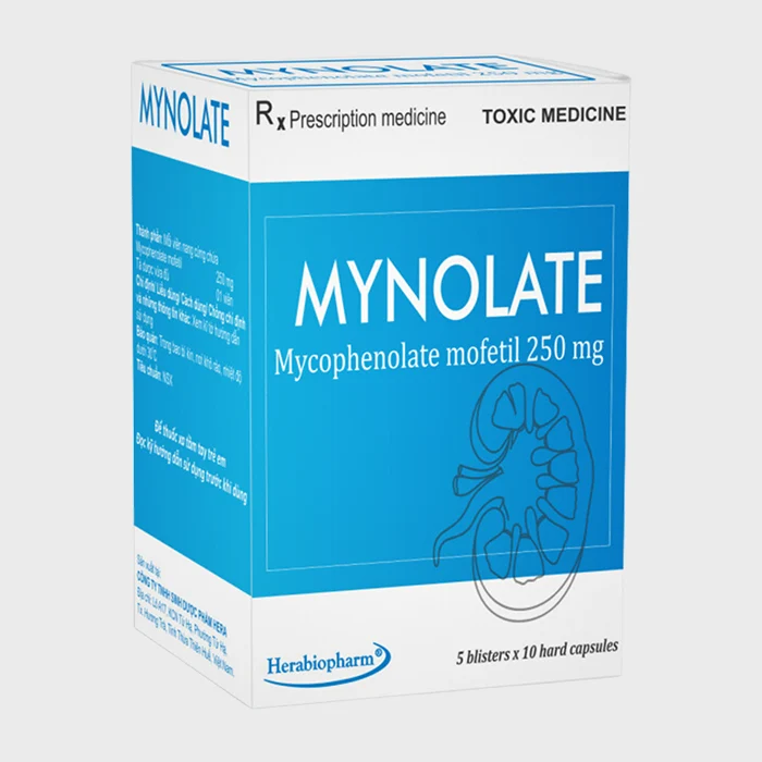 Mynolate 250mg - Dự phòng thải ghép cấp tính ở bệnh nhân ghép thận, tim hoặc gan