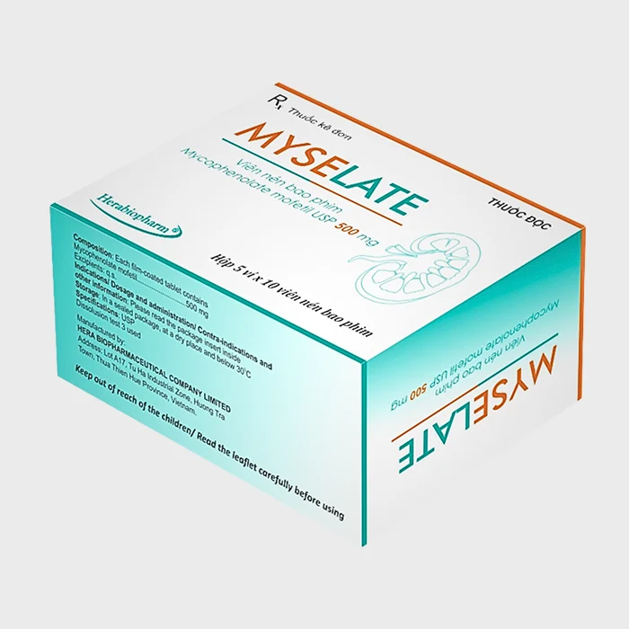 Myselate 500mg - Dự phòng thải ghép cấp tính ở bệnh nhân ghép thận, tim hoặc gan
