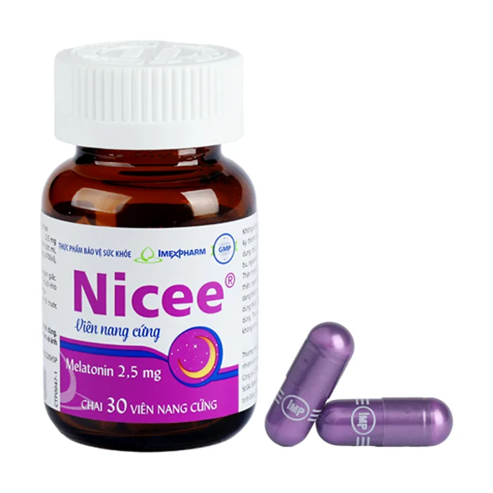 Nicee B6 (Hộp 1 lọ 30 viên) - Điều chỉnh chu kỳ giấc ngủ và thức, hỗ trợ giấc ngủ