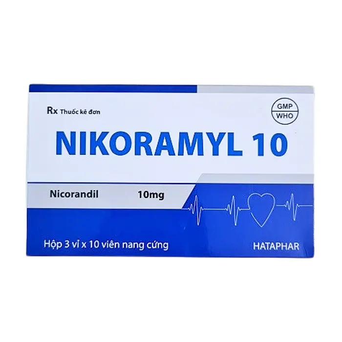 Nikoramyl 10mg (3 vỉ x 10 viên) - Ngăn ngừa và điều trị cơn đau thắt ngực