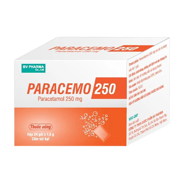Paracemo 250 (24 gói x 1,5g) - Điều trị các chứng đau và sốt
