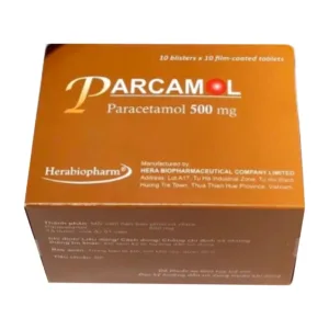 Parcamol 500mg (10 vỉ x 10 viên) - Điều trị chứng đau, hạ sốt trong đau đầu, đau răng, đau bụng kinh