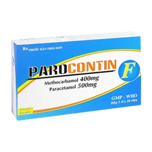 Parocontin Tipharco (3 vỉ x 10 viên) - Giảm đau co thắt cơ xương, đau căng cơ, bong gân