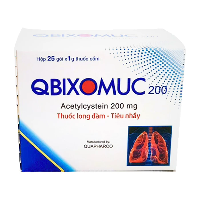 Qbixomuc 200 - Điều trị tiêu nhày trong bệnh phế quản-phổi cấp & mãn tính