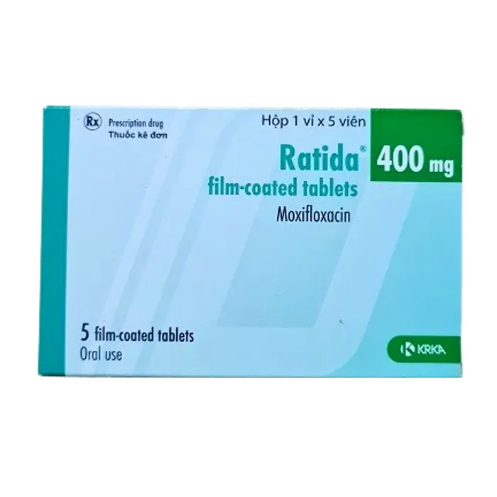 Ratida 400mg (1 vỉ x 5 viên) - Điều trị viêm phế quản mạn, nhiễm khuẩn xoang cấp