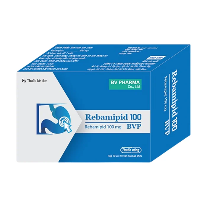 Rebamipid 100-BVP (Hộp 10 vỉ x 10 viên) - Điều trị loét dạ dày