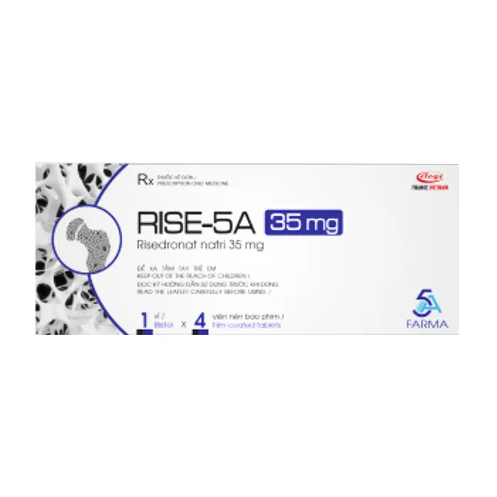 Rise 5A 35mg (1 vỉ x 4 viên) - Điều trị và phòng loãng xương ở phụ nữ sau mãn kinh