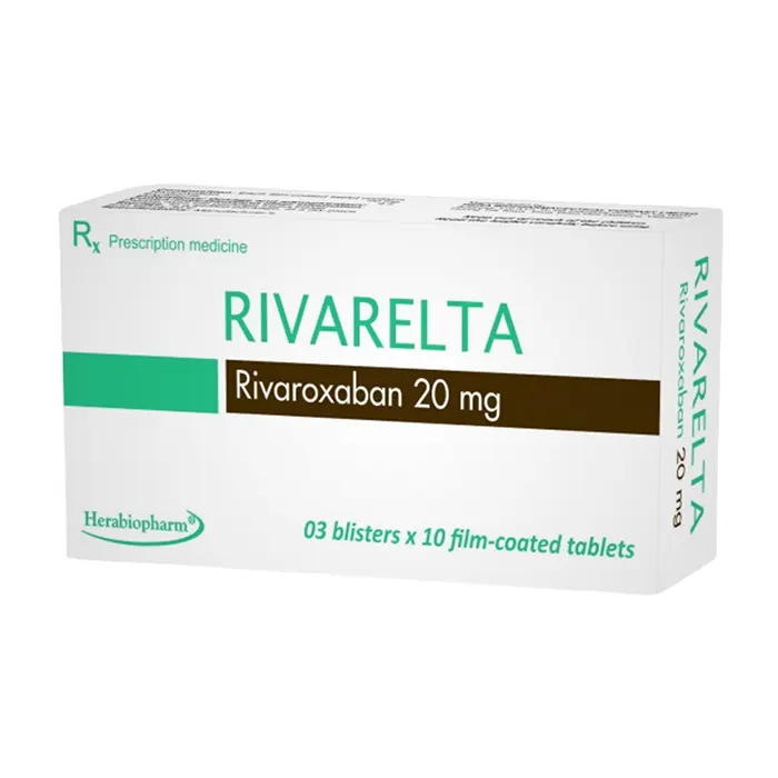 Rivarelta 20mg (3 vỉ x 10 viên) - Phòng ngừa đột quỵ và thuyên tắc mạch toàn thân