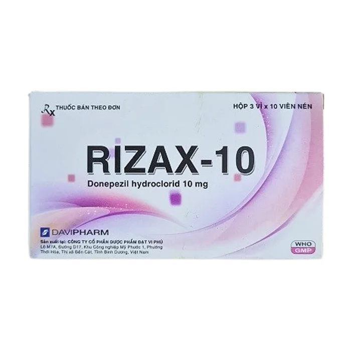 Rizax-10 (3 vỉ x 10 viên) - Điều trị suy giảm trí nhớ
